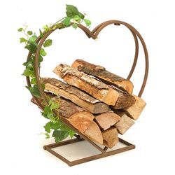 Dandibo - Kaminholzregal Innen Metall Herz Kaminholzständer 2013221 m 53 cm Holzkorb Kaminholzhalter Holzregal Feuerholzhalter Deko