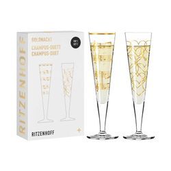 Ritzenhoff Champagnergläser Goldnacht 205 ml 2er Set