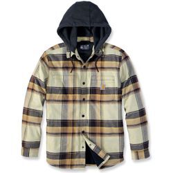 Carhartt Rugged Flex Flannel Fleece, Textiljacke Dunkelbraun/Hellgelb/Schwarz M male