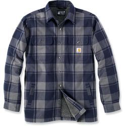 Carhartt Flannel Sherpa, Textiljacke Dunkelblau/Hellgrau XL male