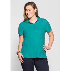 Poloshirt mit kurzem Arm, in Piqué-Qualität, karibiktürkis, Gr.56/58