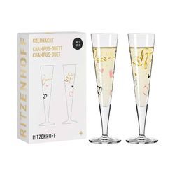 Ritzenhoff Champagnergläser Herzen Goldnacht 205 ml 2er Set