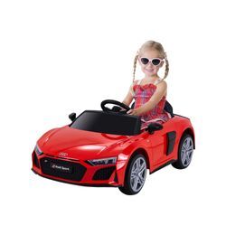 Kinder-Elektroauto Audi R8 Spyder lizenziert, 60 Watt, LED-Scheinwerfer, Musik, Hupe, Fernbedienung, (Rot)