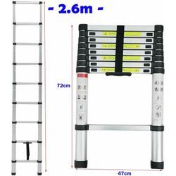 Dayplus - 8.5FT Teleskopleiter 2,6M Rutschfester Aluleiter Schiebeleiter Sprossenleiter, aus hochwertigem Aluminium, Ausziehleiter Teleskop-Design