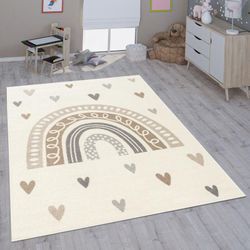 Paco Home - Kinderteppich Teppich Kinderzimmer Mädchen Jungs Verschiedene Motive Und Größen Beige, 160 cm Rund