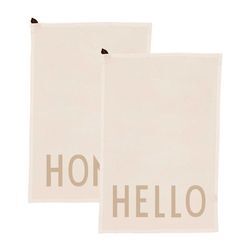 Design Letters - Favourite Geschirrtuch, Hello / Home, off-white (2er-Set)