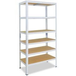 shelfplaza® HOME 200x110x40cm Schwerlastregal weiß / Metallregal mit 6 Böden / als Kellerregal, Garagenregal, Werkstattregal oder Lagerregal /