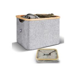 HENNEZ Wäschekorb, Aufbewahrungskorb 40l Körbe Grau kompatibel IKEA KALLAX Regal, grau