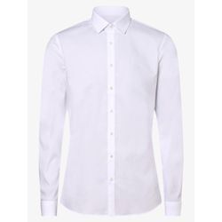 OLYMP No. Six Hemd Herren Super Slim Fit Baumwolle Kentkragen, weiß