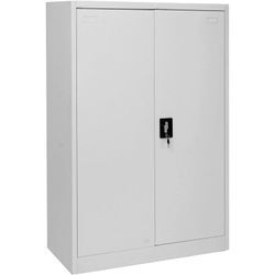 Neuwertig] Aktenschrank HHG 731, Stahlschrank Büroschrank Schrank, 2 Türen abschließbar Metall 140x90x40cm grau