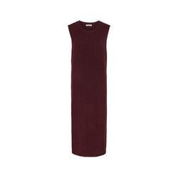 Geripptes Strickkleid - Rot/Meliert - Gr.: XS