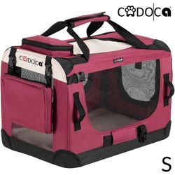 Deuba - cadoca® Hundetransportbox faltbar Katzentransportbox Transportbox Autobox Hundebox Box versch. Größen Farbwahl s - Dunkelrot