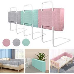 Rausfallschutz Beistellbett Leinen Kindersoftpack Bettgitter Bettschutzgitter Kinderbettgitter Baby Schutzgeländer Bettkantenschutz (Kirschrosa,