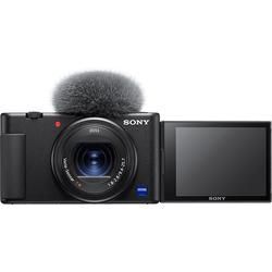 SONY ZV-1 Vlogging Kamera, seitlich klappbares Selfie-Display, 4K Digitalkamera Schwarz, 2.7x opt. Zoom, Xtra Fine Selfie-Touchdisplay, WLAN