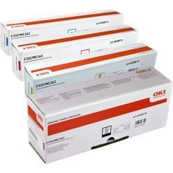 4 Oki Toner C332 MC363 Serie Multipack K C M Y 4-farbig