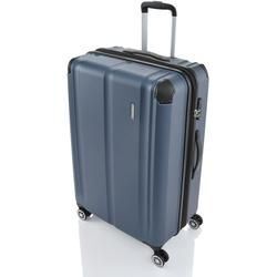 travelite Reisekoffer City Trolley 77 cm erweiterbar 4 Rollen 113 l - Blau