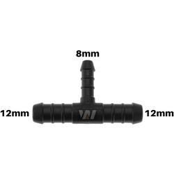 WamSter® T Schlauchverbinder Pipe Connector reduziert 12mm 12mm 8mm Durchmesser