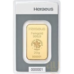 20 Gramm Goldbarren Heraeus