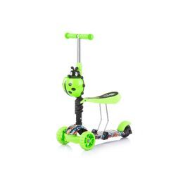 Chipolino Kinderroller, Rutscher Kiddy 2 in 1 Höhe einstellbar 3 Räder mit Licht hellgrün