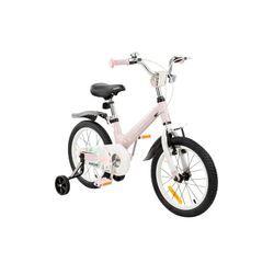 Makani Kinderfahrrad Ostria 16 Zoll, Sitz und Lenker verstellbar, Stützräder rosa