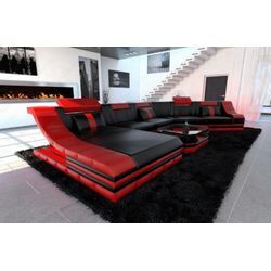 Wohnlandschaft Turino CL Ledersofa mit LED