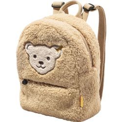 Steiff Rucksack, Teddyfleece, Teddy-Patch, für Kinder, beige