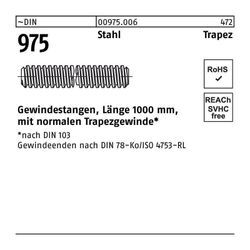 Gewindestange DIN 975 Trapezgewinde TR 26 x 5 x 1000mm Stahl