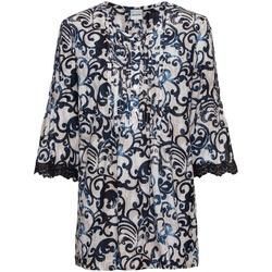 Modal-Bluse, Druck blau, 36