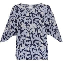 Modal-Bluse, Druck blau, 40/42