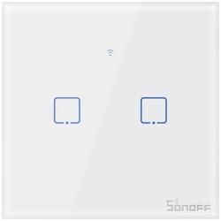 Sonoff T0EU2C-TX Smart Wall Switch, 2-Kanal Wand-Schaltaktor, weiß, ohne Rahm...