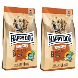 2 x 15 kg Happy Dog NaturCroq Rind & Reis