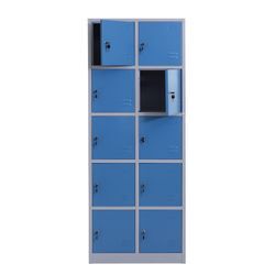 Schließfachschrank MCW-L58, Aktenschrank Büroschrank Mehrzweckschrank, abschließbar Metall 185x70x40cm ~ blau