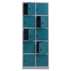 Schließfachschrank MCW-L58, Aktenschrank Büroschrank Mehrzweckschrank, abschließbar Metall 185x70x40cm ~ mintgrau