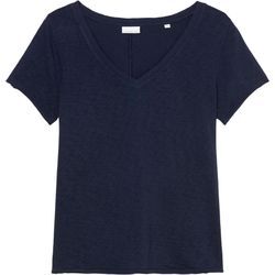 Marc O'Polo DENIM T-Shirt, V-Ausschnitt, uni, für Damen, blau, L