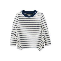 Tchibo Sweatshirt mit Glitzerdetails - Silber/Gestreift - Kinder - Gr.: 110/116