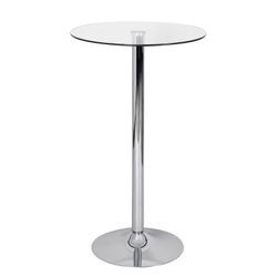 Stehtisch FineBuy Bartisch Bistrotisch Imbisstisch Metall Chrom Glas Rund 60 cm