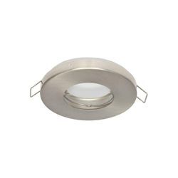 Led Line - IP44 Deckenleuchte Einbaurahmen Wasserdicht Einbaustrahler Lampe Spot Einbau Leuchte Rund Satin aus Aluminium mit GU10 Fassung keine