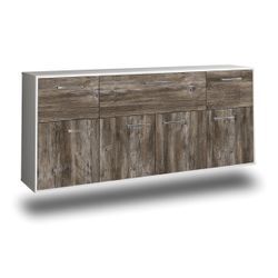 Sideboard Roseville | Korpus Weiß | Treibholz hängend mit Griffen (180x79x35cm)