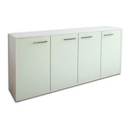 Sideboard Elana | Korpus Weiß | Mint mit Griffen (180x79x35cm)