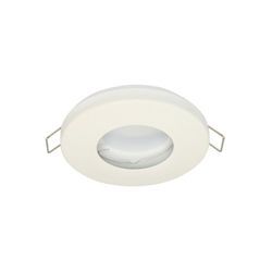 Led Line - IP44 Deckenleuchte Einbaurahmen Wasserdicht Einbaustrahler Lampe Spot Einbau Leuchte Rund Weiß Matt aus Aluminium mit GU10 Fassung keine