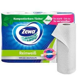 Zewa Küchenrollen WISCH&WEG Reinweiss 2-lagig, 4 Rollen