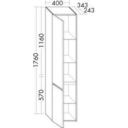 Burgbad Hochschrank Lin20 Acryl/Lack Matt 1760x400x245 Trend-/RAL-Farbe Matt, HSPD040RF5383 HSPD040RF5383