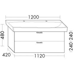 Burgbad Waschtischunterschrank zu Keramik-Waschtisch Sys30 PG4 Sana 480x1120x420 Schilf Ultramatt, W WVME112F5768