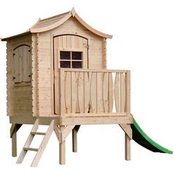 Stelzenhaus mit rutsche aus Holz - Spielhaus im Freien für Kinder - B175xL146xH212 cm/1,1m2 Timbela M550A