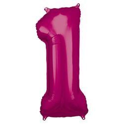 amscan® Folienballon Zahl 1 pink, 1 St.