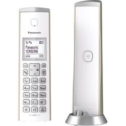 Panasonic KX-TGK220 Schnurloses DECT-Telefon (Mobilteile: 1, 4 Wege Navigationstaste), goldfarben