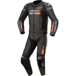 Alpinestars GP Force Chaser, Lederkombi 2tlg. Schwarz/Neon-Rot 48 male