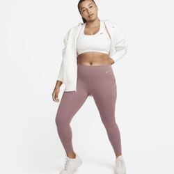 Nike Universa 7/8-Leggings mit mittlerem Halt, mittelhohem Bund und Taschen für Damen - Lila