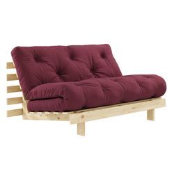 KARUP Design - Roots Schlafsofa, 140 x 200 cm, Kiefer natur / bordeaux (710)