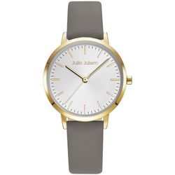 Julie Julsen Damenuhr Edelstahl goldfarben Lederband taupe Basic Line